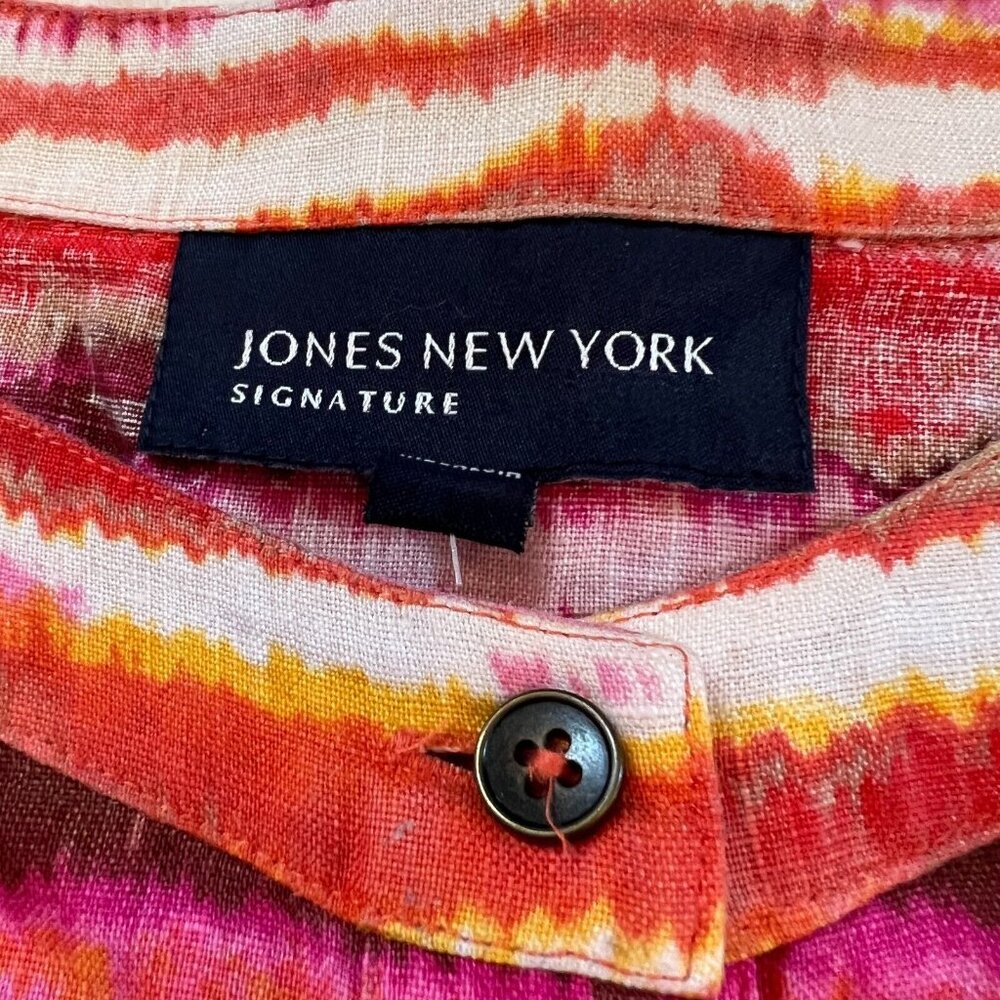 Jones New York Tunic Top Oversized Small 100% Linen Lagenlook Boho Artsy 12666x - Picture 3 of 8